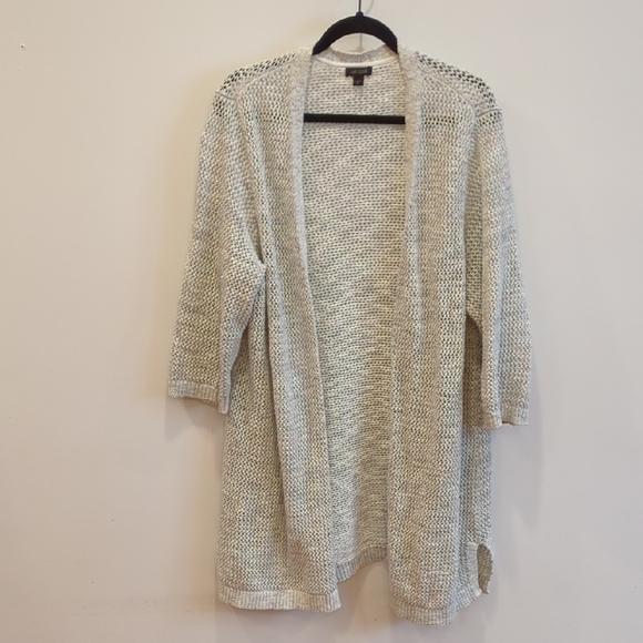 J. Jill Sweaters - J.Jill Cotton Open Knit Spring Summer Beach Coastal Cardigan Gray Size XXL ECU